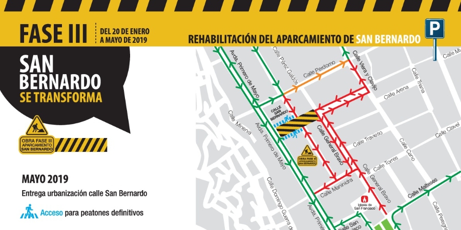 La última fase de las obras del aparcamiento de San Bernardo comenzará el 21 de enero 